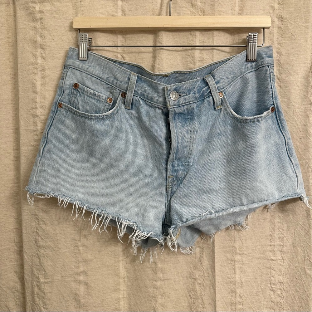 Levi's Light Blue High Waist Women Shorts